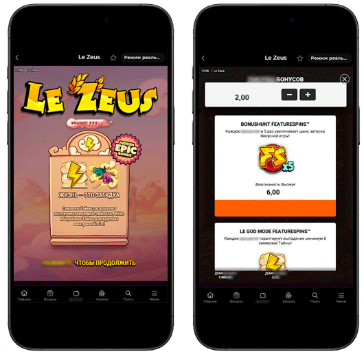 Бонусные функции в Le Zeus